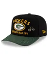 New Era Men's Black/green Green Bay Packers 2025 Nfl Draft On Stage A-frame 59fifty Fitted Hat In Black,green