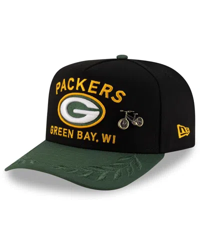 New Era Men's Black/green Green Bay Packers 2025 Nfl Draft On Stage A-frame 59fifty Fitted Hat In Black,green