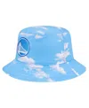 New Era Men's Black/light Blue Golden State Warriors Summer Sun And Storm Reversible Bucket Hat In Blue