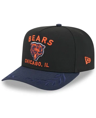 New Era Men's Black/navy Chicago Bears 2025 Nfl Draft A-frame 9fifty Snapback Hat In Black,navy