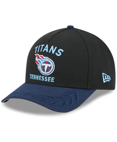 New Era Men's Black/navy Tennessee Titans 2025 Nfl Draft A-frame 9fifty Snapback Hat In Black,navy