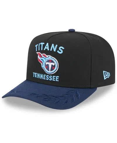 NEW ERA MEN'S BLACK/NAVY TENNESSEE TITANS 2025 NFL DRAFT A-FRAME 9FIFTY SNAPBACK HAT