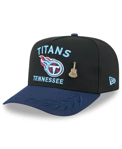 New Era Men's Black/navy Tennessee Titans 2025 Nfl Draft On Stage A-frame 59fifty Fitted Hat In Black,navy