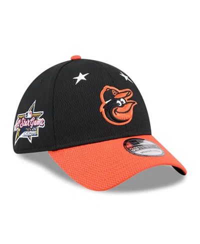 New Era Men's Black/orange Baltimore Orioles 2025 Mlb All-star Game 39thirty Flex Hat