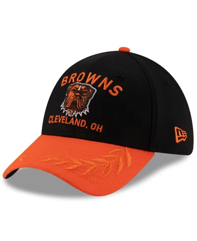 New Era Men's Black/orange Cleveland Browns 2025 Nfl Draft 39thirty Flex Hat In Black,orange