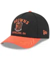 New Era Men's Black/orange Cleveland Browns 2025 Nfl Draft 39thirty Flex Hat In Black,orange