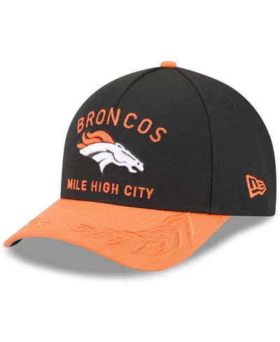 New Era Men's Black/orange Denver Broncos 2025 Nfl Draft 9forty A-frame M-crown Adjustable Hat In Black,orange