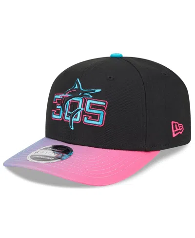 New Era Men's Black/pink Miami Marlins 2025 City Connect 9seventy Adjustable Hat In Multi