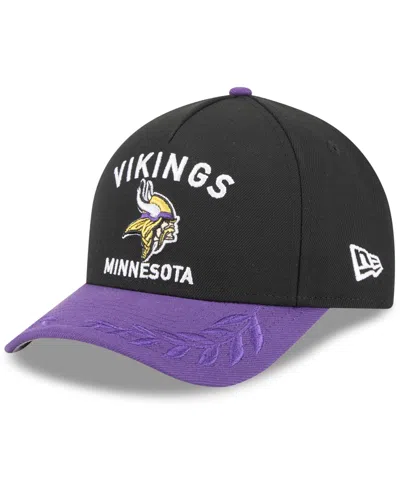 New Era Men's Black/purple Minnesota Vikings 2025 Nfl Draft 9forty A-frame M-crown Adjustable Hat In Black,purple