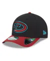 New Era Men's Black/red Arizona Diamondbacks Player Replica 9forty Adjustable Hat In Black,red