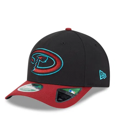 New Era Men's Black/red Arizona Diamondbacks Player Replica 9forty Adjustable Hat In Black,red