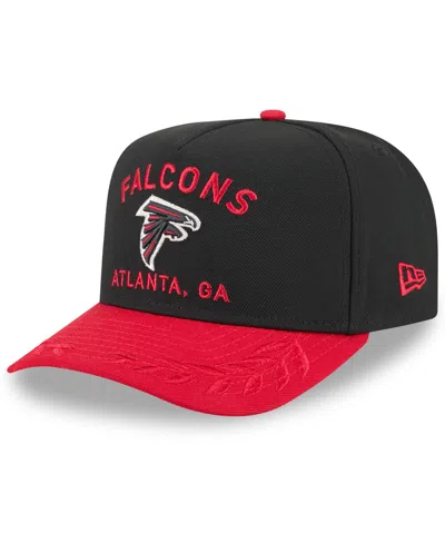 New Era Men's Black/red Atlanta Falcons 2025 Nfl Draft A-frame 9fifty Snapback Hat In Black,red