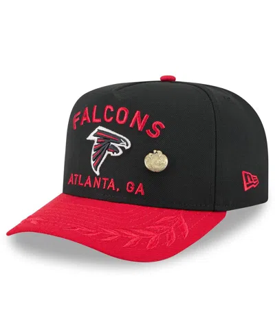 New Era Men's Black/red Atlanta Falcons 2025 Nfl Draft On Stage A-frame 59fifty Fitted Hat In Black,red
