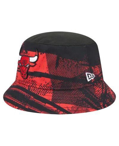 New Era Men's Black/red Chicago Bulls Tip-off Bucket Hat In Black,red