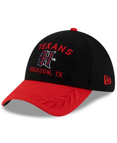 New Era Men's Black/red Houston Texans 2025 Nfl Draft 39thirty Flex Hat In Black,red