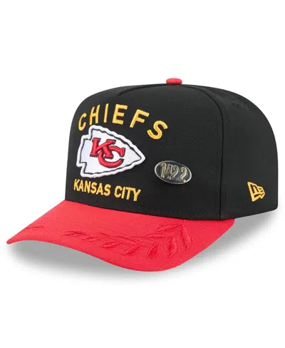 New Era Men's Black/red Kansas City Chiefs 2025 Nfl Draft On Stage A-frame 59fifty Fitted Hat In Black,red