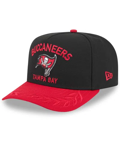 New Era Men's Black/red Tampa Bay Buccaneers 2025 Nfl Draft A-frame 9fifty Snapback Hat In Black,red