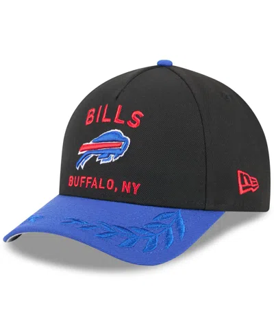 New Era Men's Black/royal Buffalo Bills 2025 Nfl Draft 9forty A-frame M-crown Adjustable Hat In Black,royal