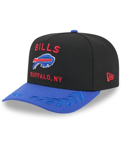 New Era Men's Black/royal Buffalo Bills 2025 Nfl Draft A-frame 9fifty Snapback Hat In Black,royal