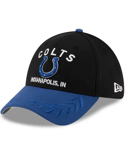 New Era Men's Black/royal Indianapolis Colts 2025 Nfl Draft 39thirty Flex Hat In Black,royal