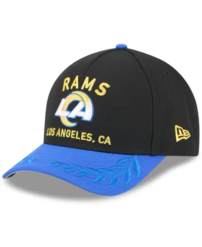 New Era Men's Black/royal Los Angeles Rams 2025 Nfl Draft 9forty A-frame M-crown Adjustable Hat In Black,royal
