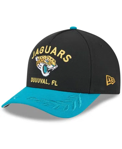 New Era Men's Black/teal Jacksonville Jaguars 2025 Nfl Draft 9forty A-frame M-crown Adjustable Hat In Black,teal