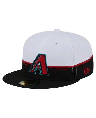 New Era Men's Black/white Arizona Diamondbacks Paint Stroke 59fiftyâ Fitted Hat