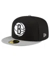 New Era Men's Black/white Brooklyn Nets 2-tone 59fifty Fitted Hat In Multi