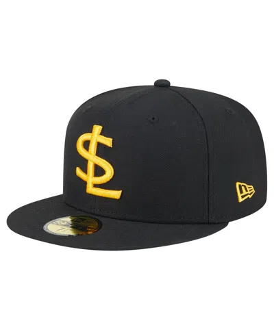 New Era Men's Black/white Salt Lake Bees Authentic Collection 59fifty Fitted Hat