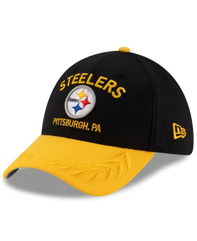NEW ERA MEN'S BLACK/YELLOW PITTSBURGH STEELERS 2025 NFL DRAFT 39THIRTY FLEX HAT