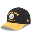 New Era Men's Black/yellow Pittsburgh Steelers 2025 Nfl Draft 9forty A-frame M-crown Adjustable Hat In Black,yellow