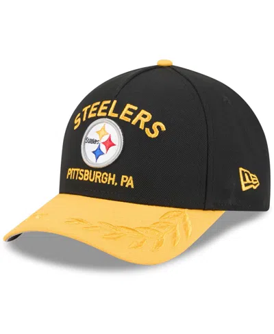 New Era Men's Black/yellow Pittsburgh Steelers 2025 Nfl Draft 9forty A-frame M-crown Adjustable Hat In Black,yellow