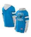 New Era Men's Blue Carolina Panthers Twofer Layered Long Sleeve Hoodie T-shirt In Blue