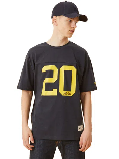 New Era Men Blue Cotton Sports T-shirt In Black