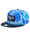 New Era Men's Blue Denver Nuggets Palm Fronds 2-tone 59fifty Fitted Hat In Blue