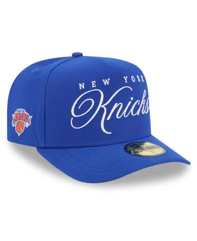 New Era Men's Blue New York Knicks 2025 Nba Draft A-frame 59fifty Fitted Hat