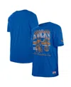 New Era Men's Blue New York Knicks Enzyme Wash Oversized T-shirt In Blue