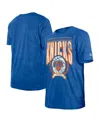 New Era Men's Blue New York Knicks Throwback Vintage Boxy Mineral Wash T-shirt In Blue