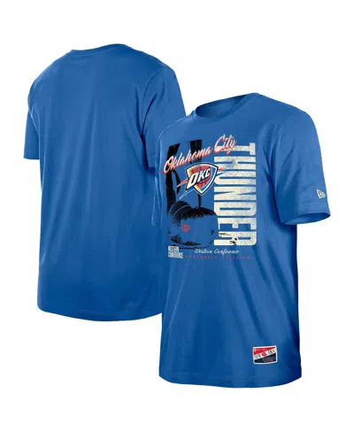 New Era Men's Blue Oklahoma City Thunder Distressed Throwback Vintage Color Pack T-shirt