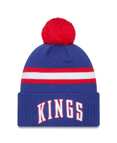 New Era Men's Blue Sacramento Kings 2024/25 City Edition Cuffed Knit Hat With Pom