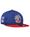 New Era Men's Blue/red New York Rangers Mesh Crown Two-tone 59fifty Fitted Hat In Blue