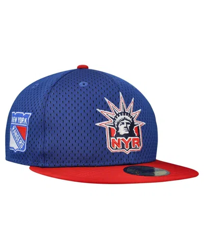 New Era Men's Blue/red New York Rangers Mesh Crown Two-tone 59fifty Fitted Hat
