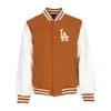 New Era Men's Bomber Jacket Mlb Team Wordmark Bomber Losdod Earth Brown/white In Earth Brown/white