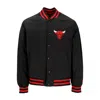 New Era Men's Bomber Jacket Nba Script Bomber Chibul Black/front Door Red In Black/front Door Red