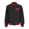 New Era Men's Bomber Jacket Nba Script Bomber Chibul Black/front Door Red In Black/front Door Red