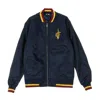 New Era Men's Bomber Jacket Nba Team Apparel Varsity Clecav In Obsidian/original Team Colors