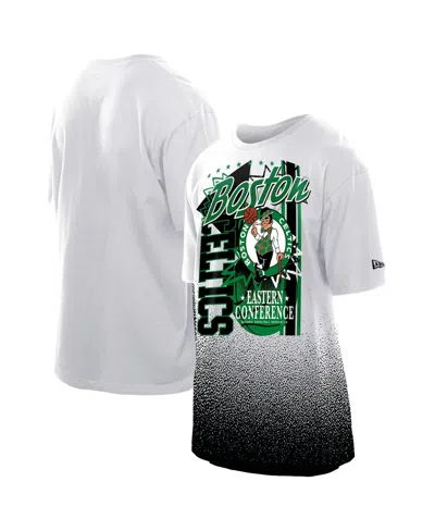 New Era Men's Boston Celtics Injection Sport Classics Oversized Distressed Graphic T-shirt In Green
