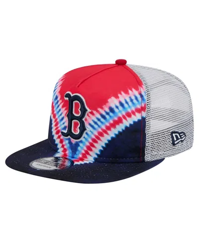 New Era Men's Boston Red Sox Tie-dye Golfer Trucker Adjustable Hat
