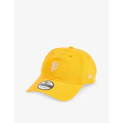 New Era Mens Bright Orange 9twenty Mini-logo Cotton Baseball Cap