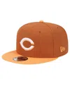 New Era Men's Brown/orange Cincinnati Reds Spring Color Basic Two-tone 59fifty Fitted Hat In Brown